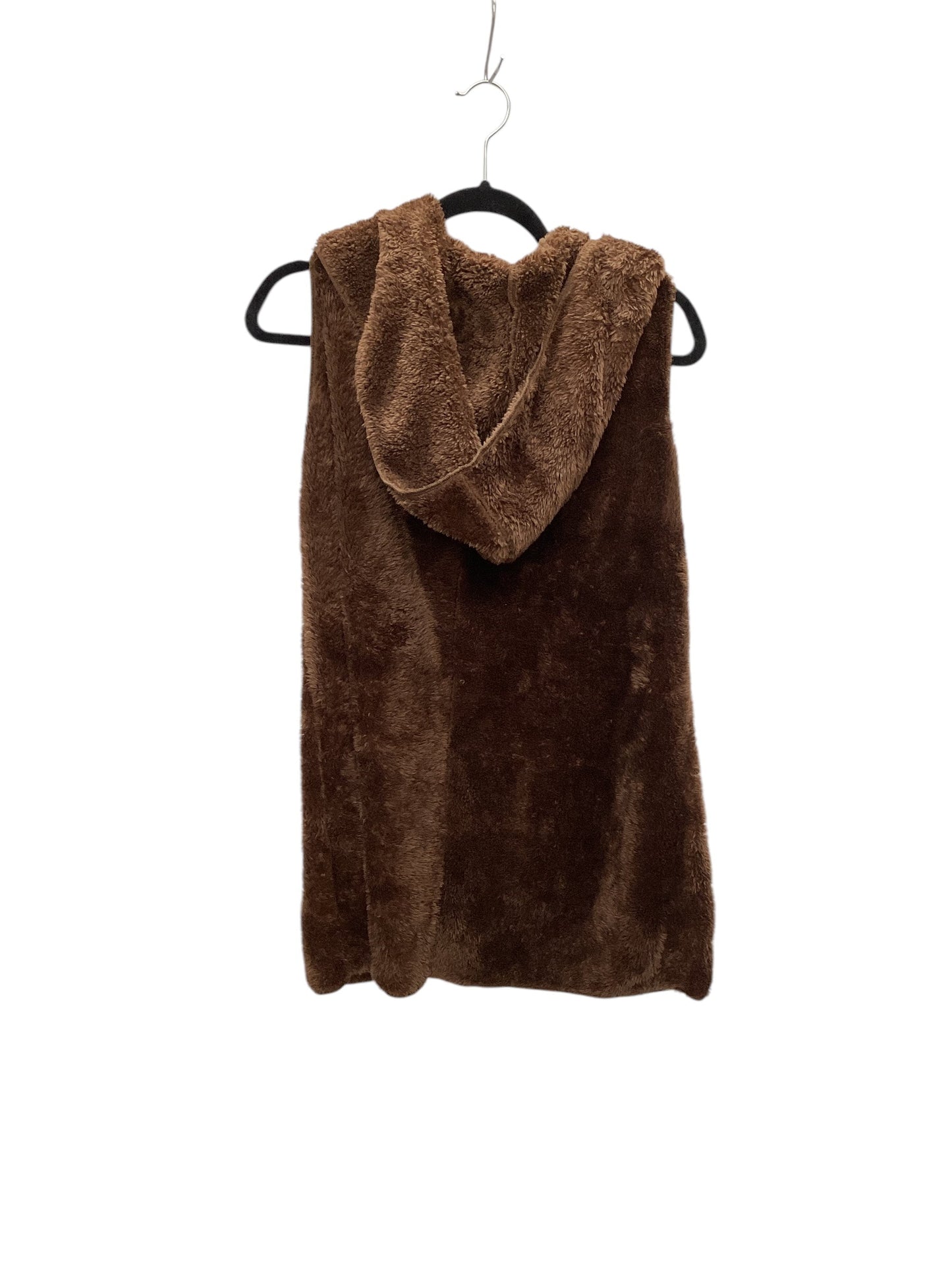 Vest Faux Fur & Sherpa By Zenana Outfitters In Brown, Size: M