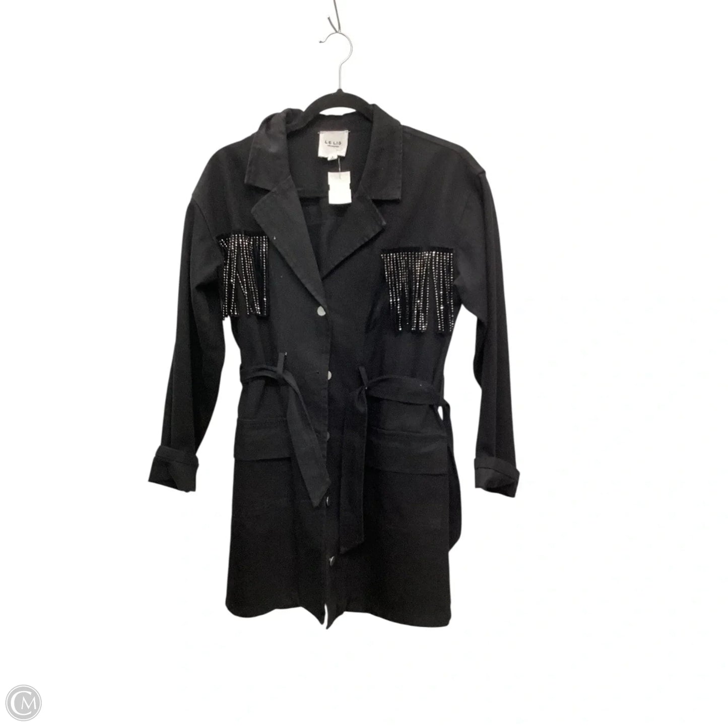 Jacket Denim By Le Lis In Black Denim, Size: S