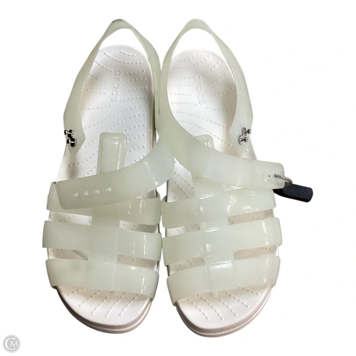 Sandals Heels Platform By Crocs In White, Size: 9