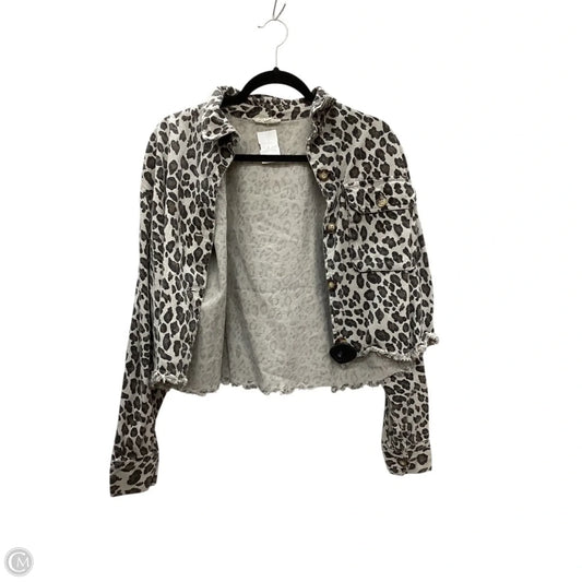 Jacket Denim By Ee Some In Animal Print, Size: L