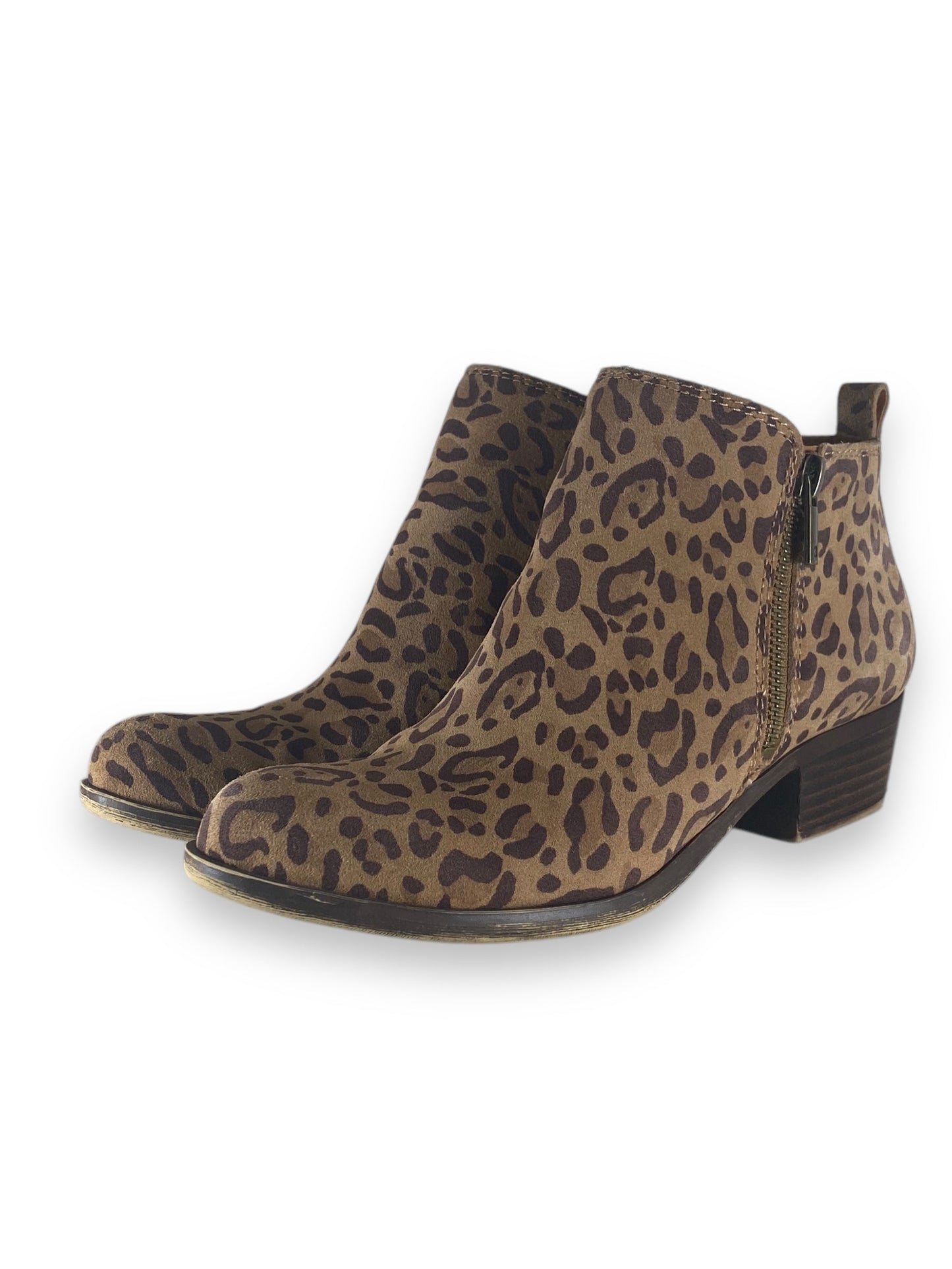 Boots Ankle Heels By Lucky Brand In Animal Print, Size: 6.5