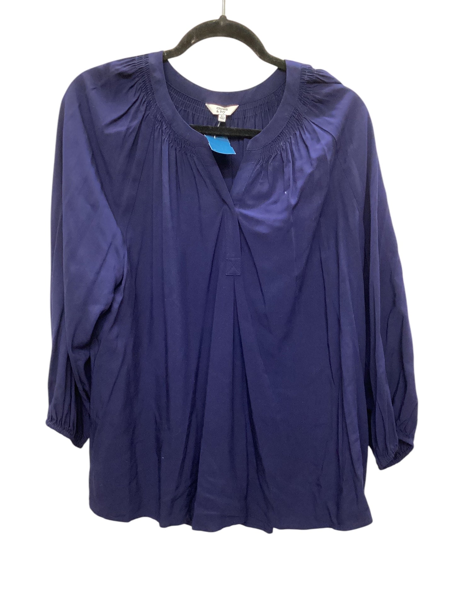 Top Long Sleeve By Crown And Ivy In Blue, Size: Xl