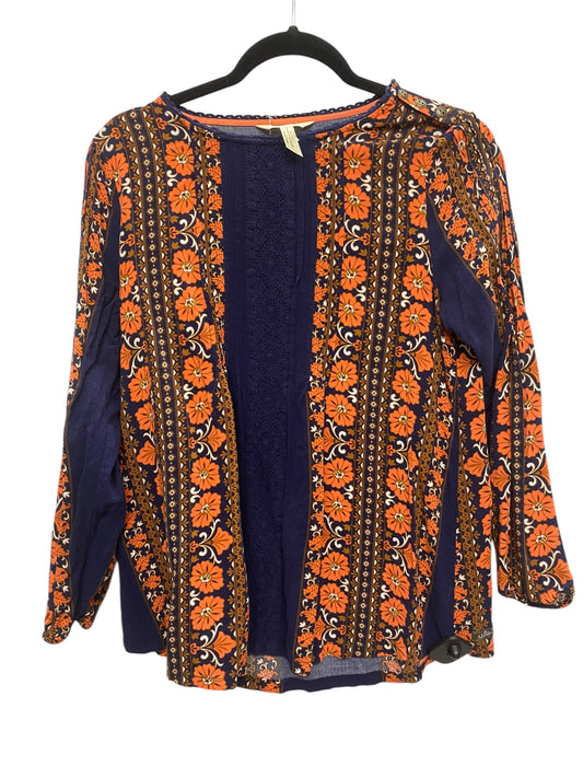 Top Long Sleeve By Matilda Jane In Blue & Orange, Size: M