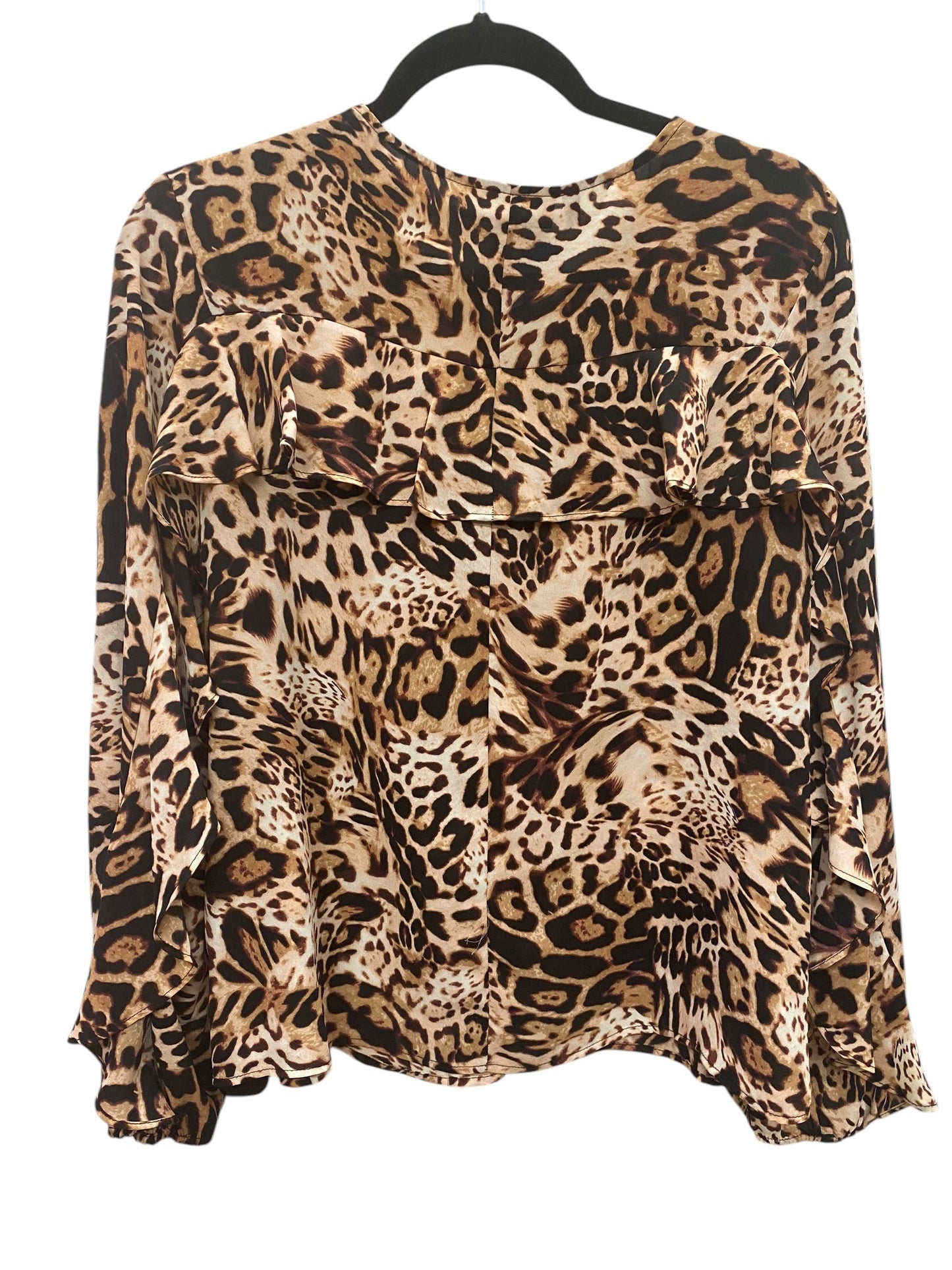 Top Long Sleeve By Jennifer Lopez In Animal Print, Size: M