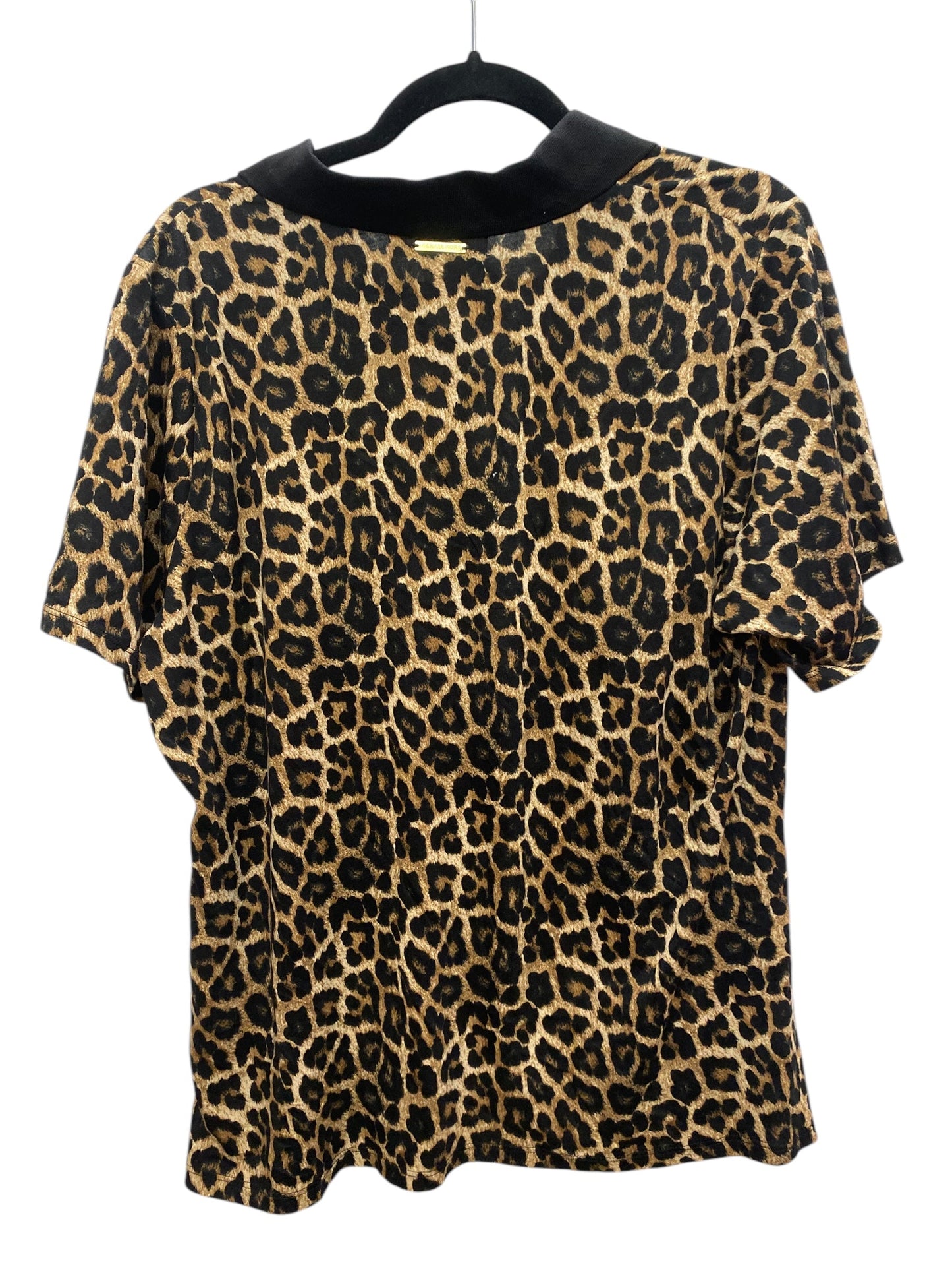 Top Short Sleeve By Michael By Michael Kors In Animal Print, Size: 1x