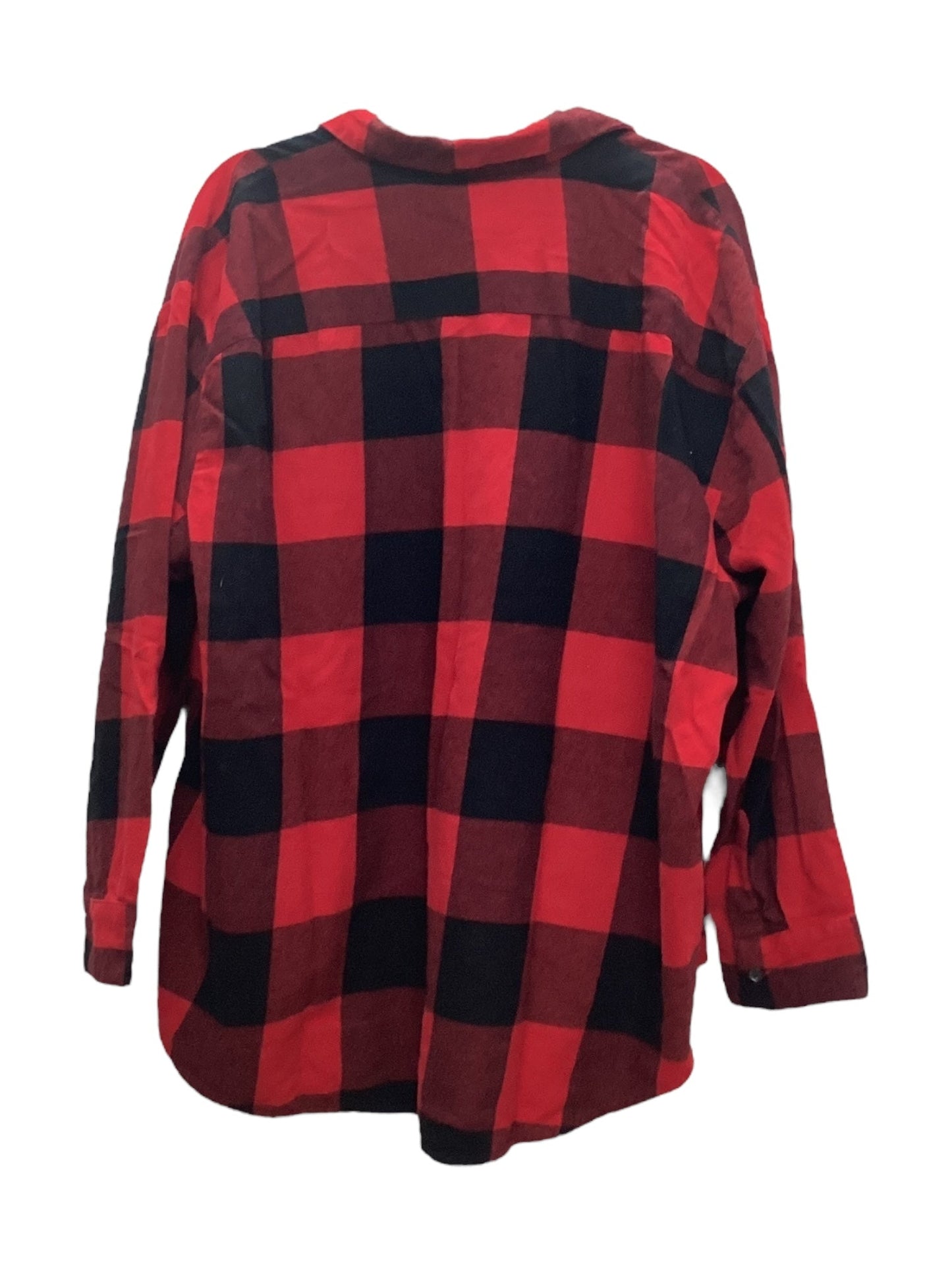 Top Long Sleeve By Old Navy In Plaid Pattern, Size: Xxl