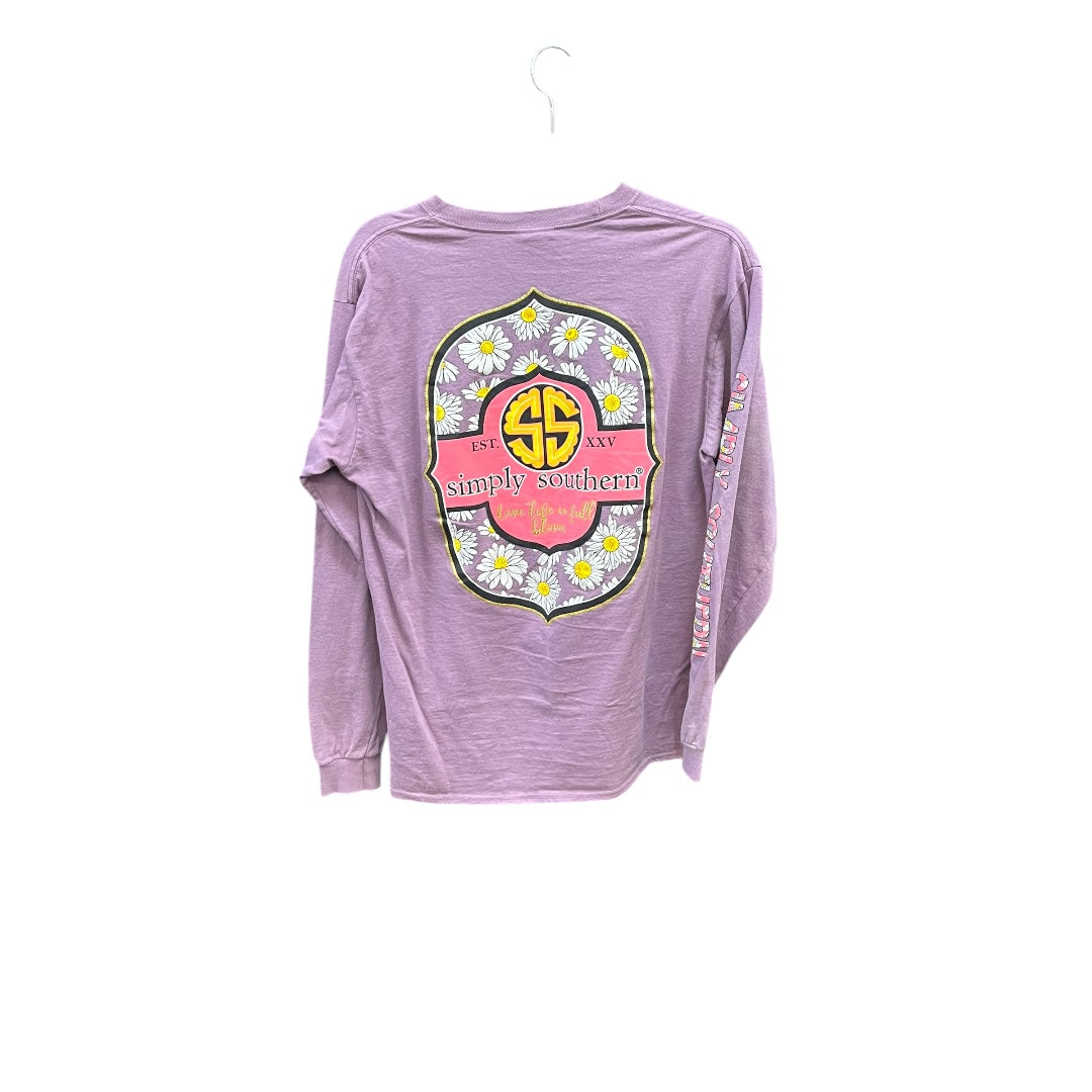 Top Long Sleeve By Simply Southern In Purple, Size: M