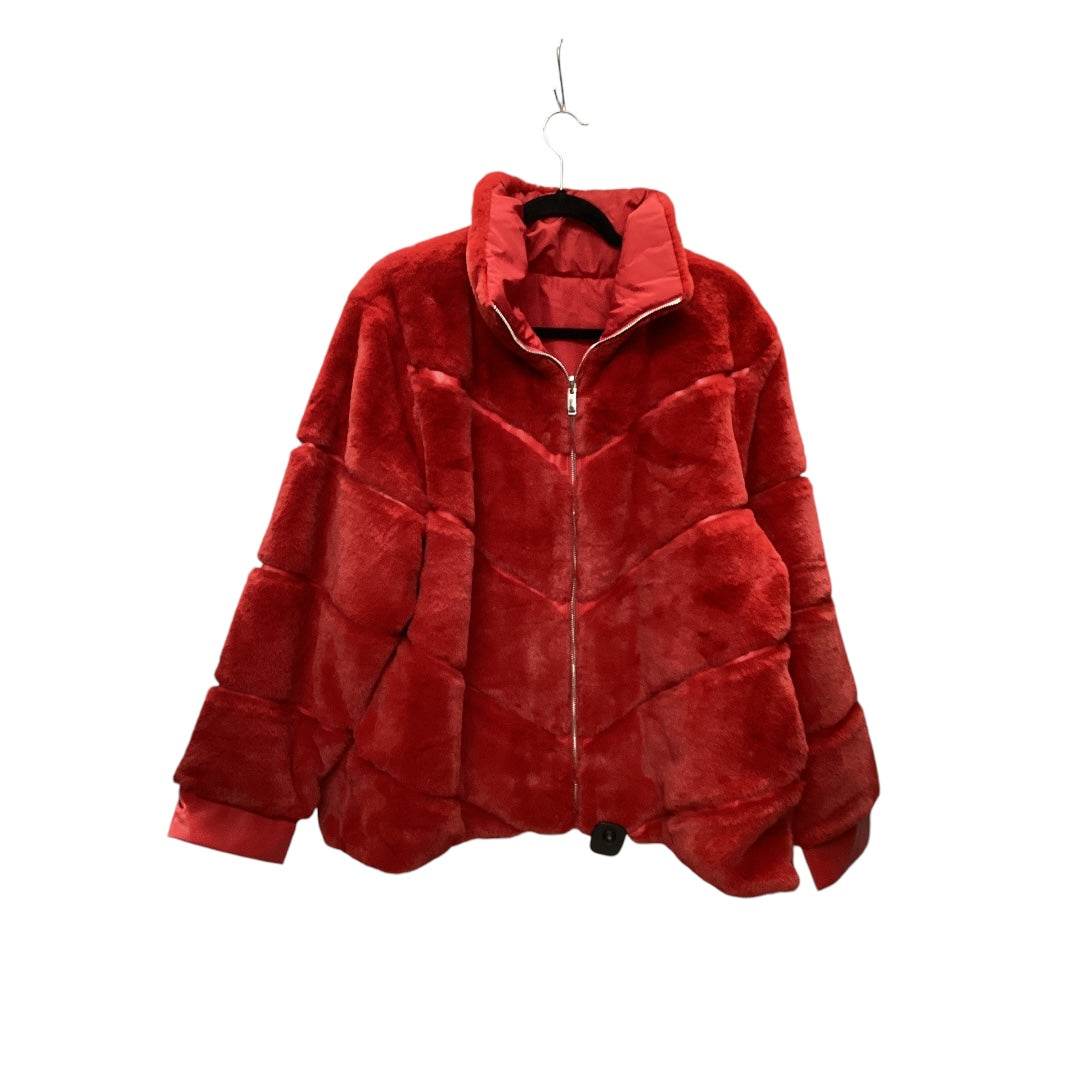 Jacket Fleece By New York And Co In Red, Size: Xxl