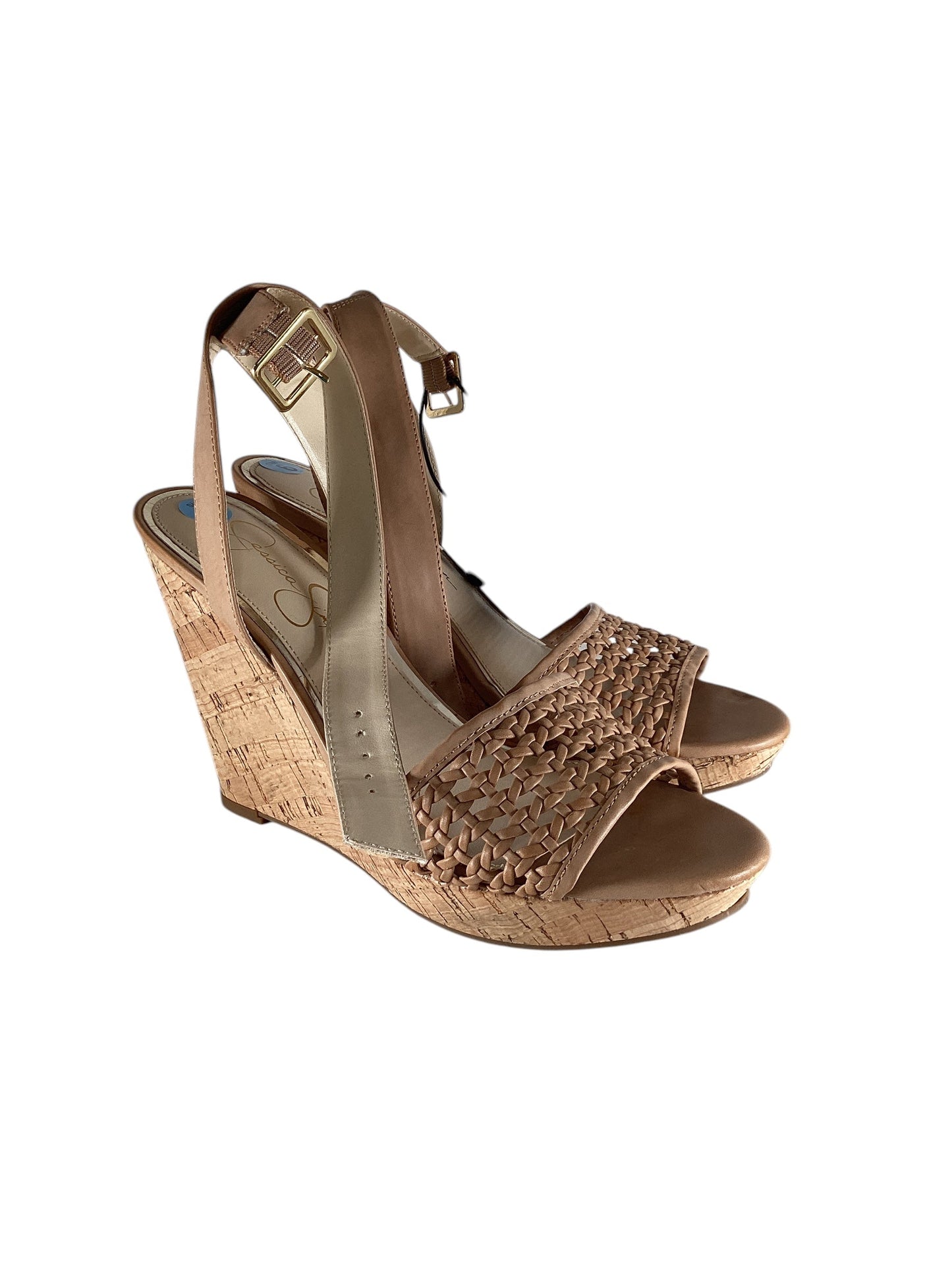 Shoes Heels Wedge By Jessica Simpson In Beige, Size: 6