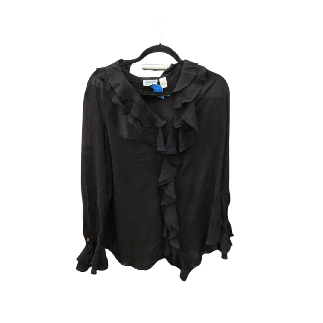 Top Long Sleeve By Chicos In Black, Size: L