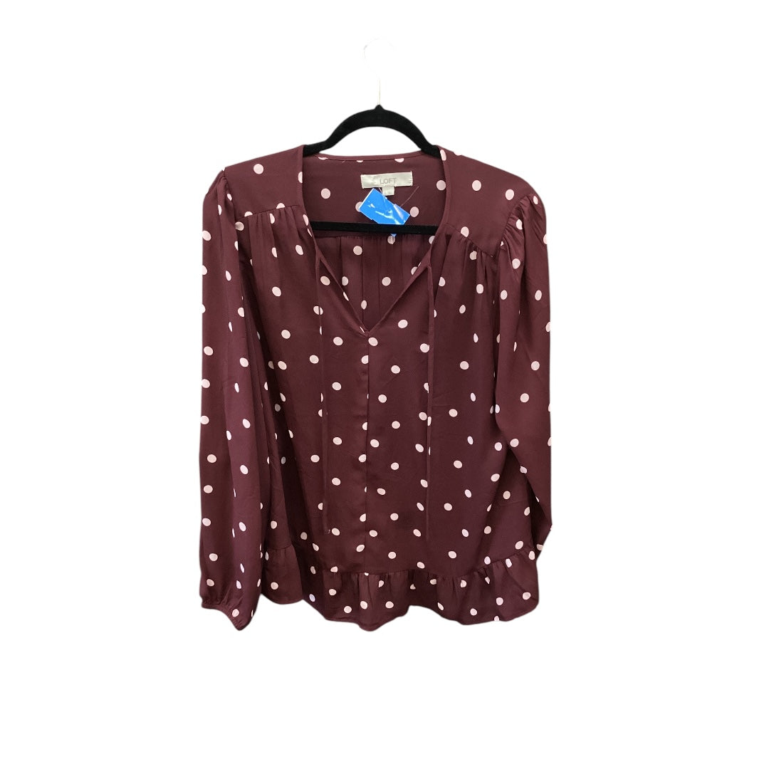 Top Long Sleeve By Loft In Purple, Size: L