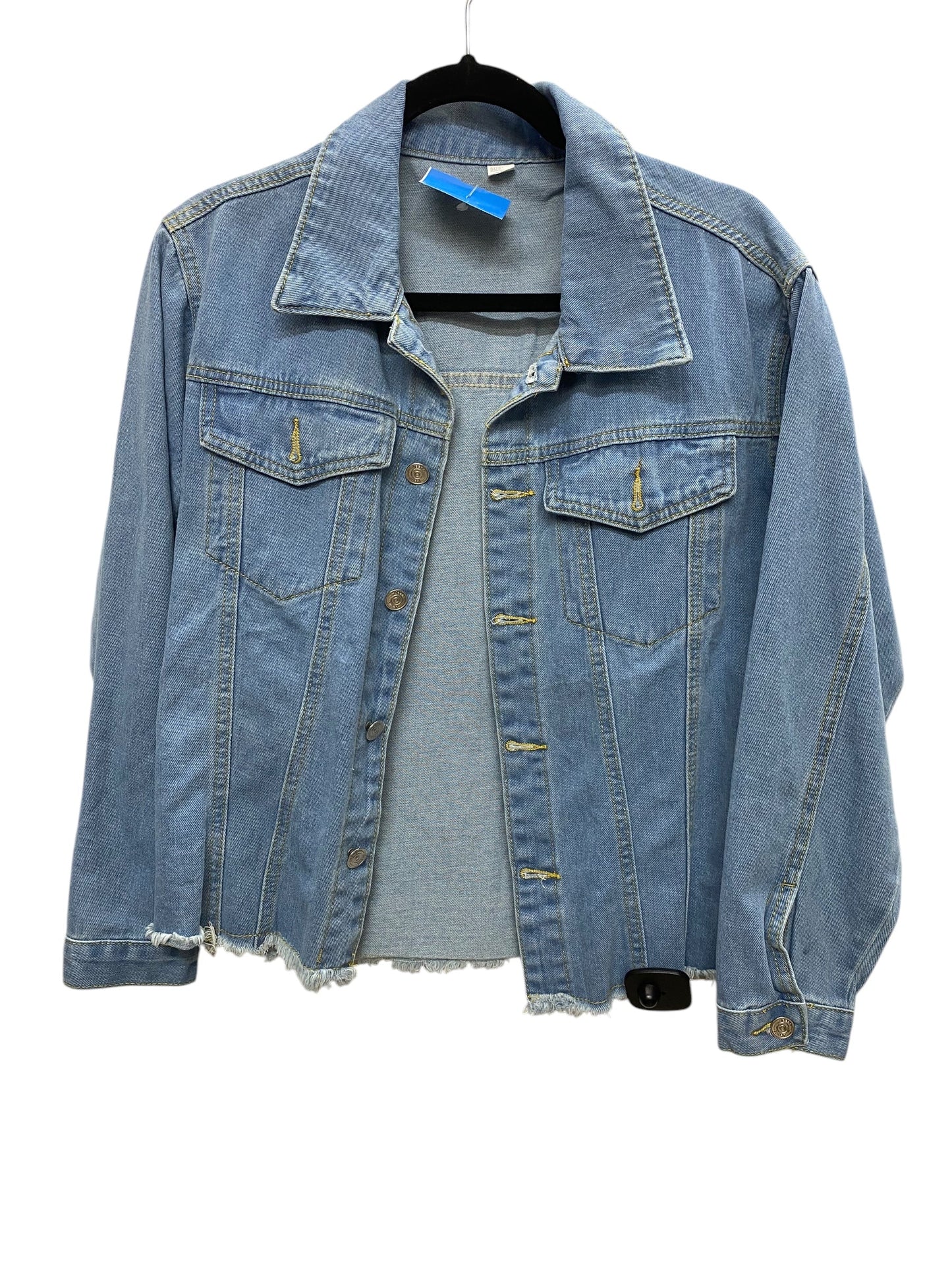 Jacket Denim By Clothes Mentor In Blue, Size: L