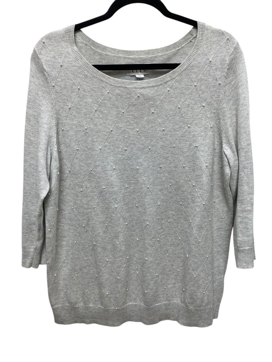 Top Long Sleeve By Elle In Grey, Size: L