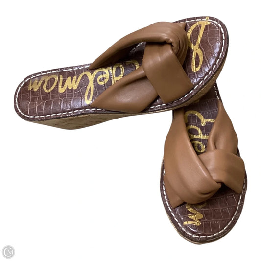 Sandals Heels Wedge By Sam Edelman In Brown, Size: 8