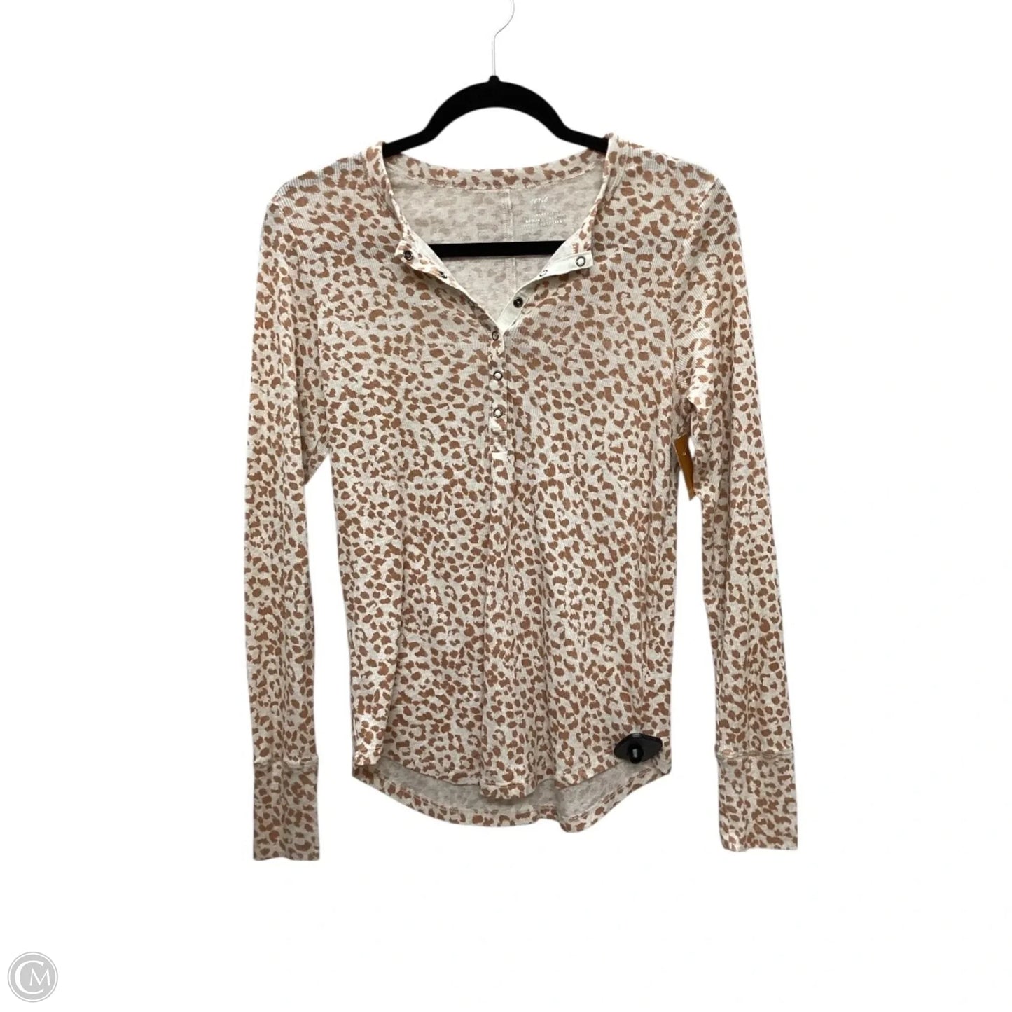 Top Long Sleeve By Aerie In Animal Print, Size: S