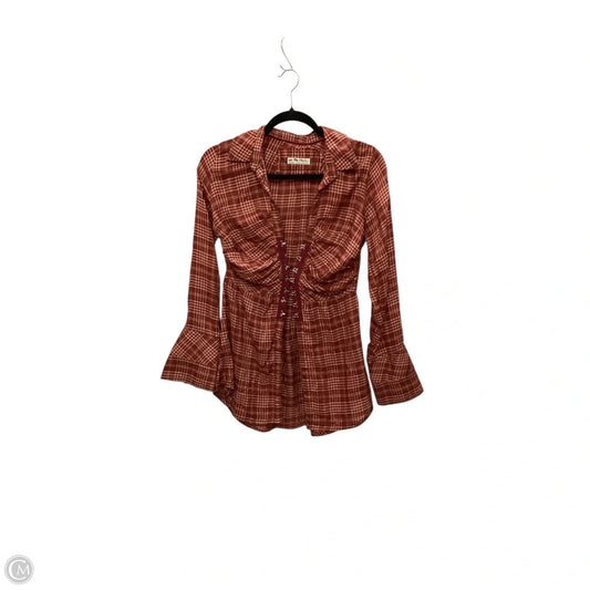Blouse Long Sleeve By We The Free In Orange, Size: Xs