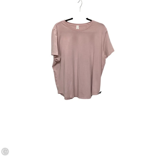 Athletic Top Short Sleeve By Lululemon In Pink, Size: 16