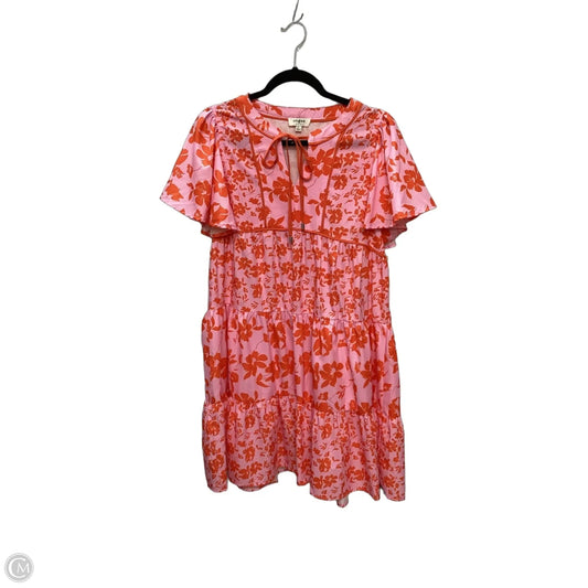 Dress Casual Short By Umgee In Orange & Pink, Size: L