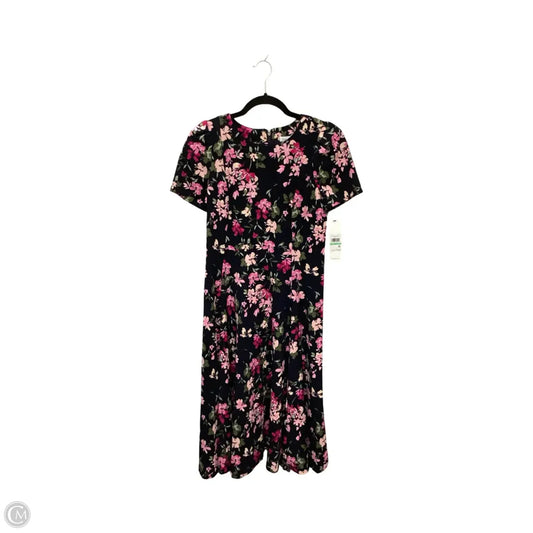 Dress Casual Midi By Calvin Klein In Floral Print, Size: 8
