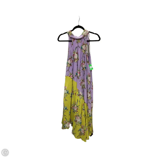 Dress Casual Midi By Anthropologie In Purple & Yellow, Size: S