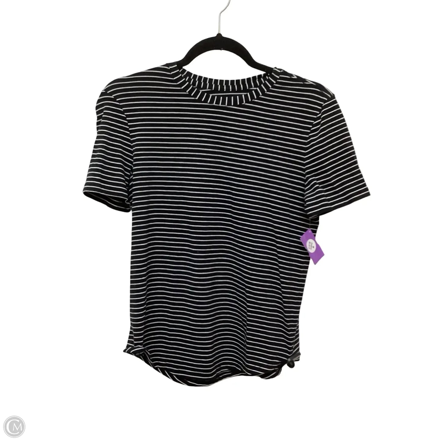 Athletic Top Short Sleeve By Lululemon In Black, Size: 4