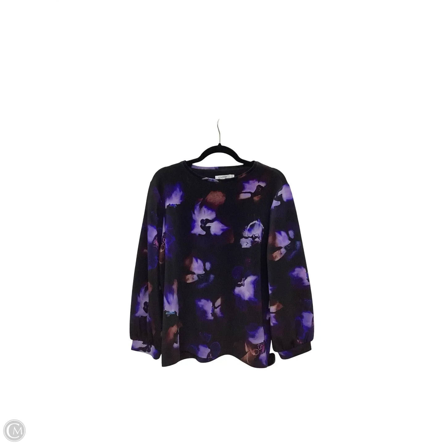 Blouse Long Sleeve By Chicos In Floral Print, Size: L