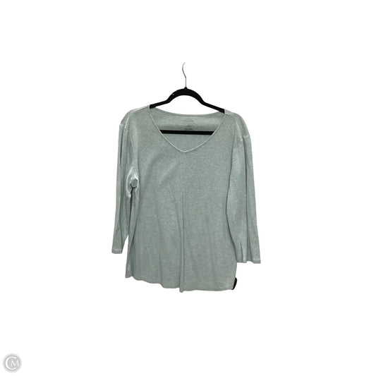 Top 3/4 Sleeve Basic By Chicos In Green, Size: Xl