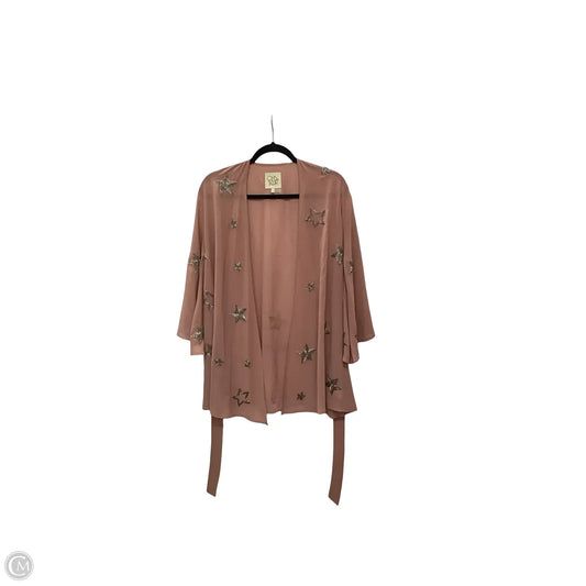 Designer Blouse Long Sleeve By Chaser In Orange, Size: M