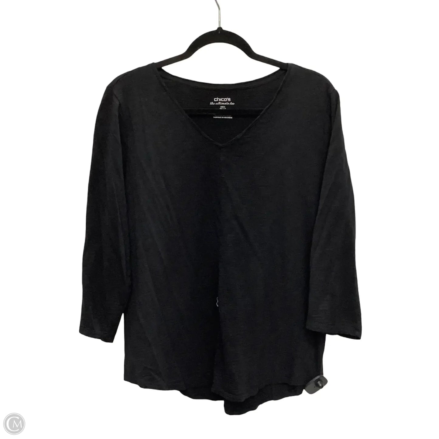 Top Short Sleeve Basic By Chicos In Black, Size: Xl