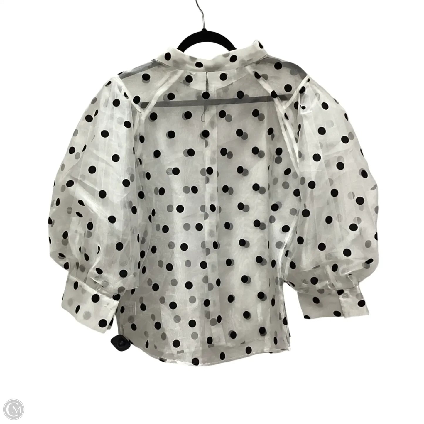 Blouse 3/4 Sleeve By Why Dress In Polkadot Pattern, Size: L