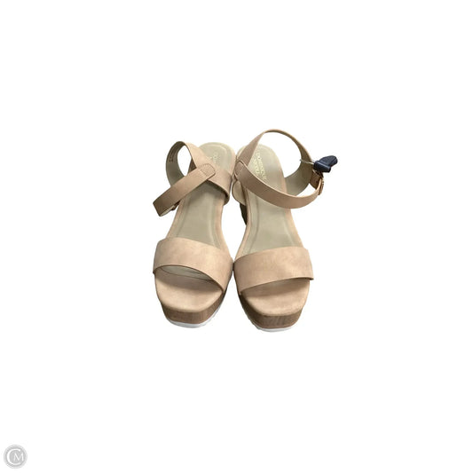 Sandals Heels Wedge By Clothes Mentor In Brown, Size: 10