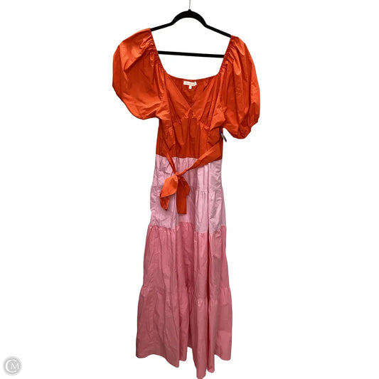 Dress Casual Maxi By Ces Femme In Orange & Pink, Size: L