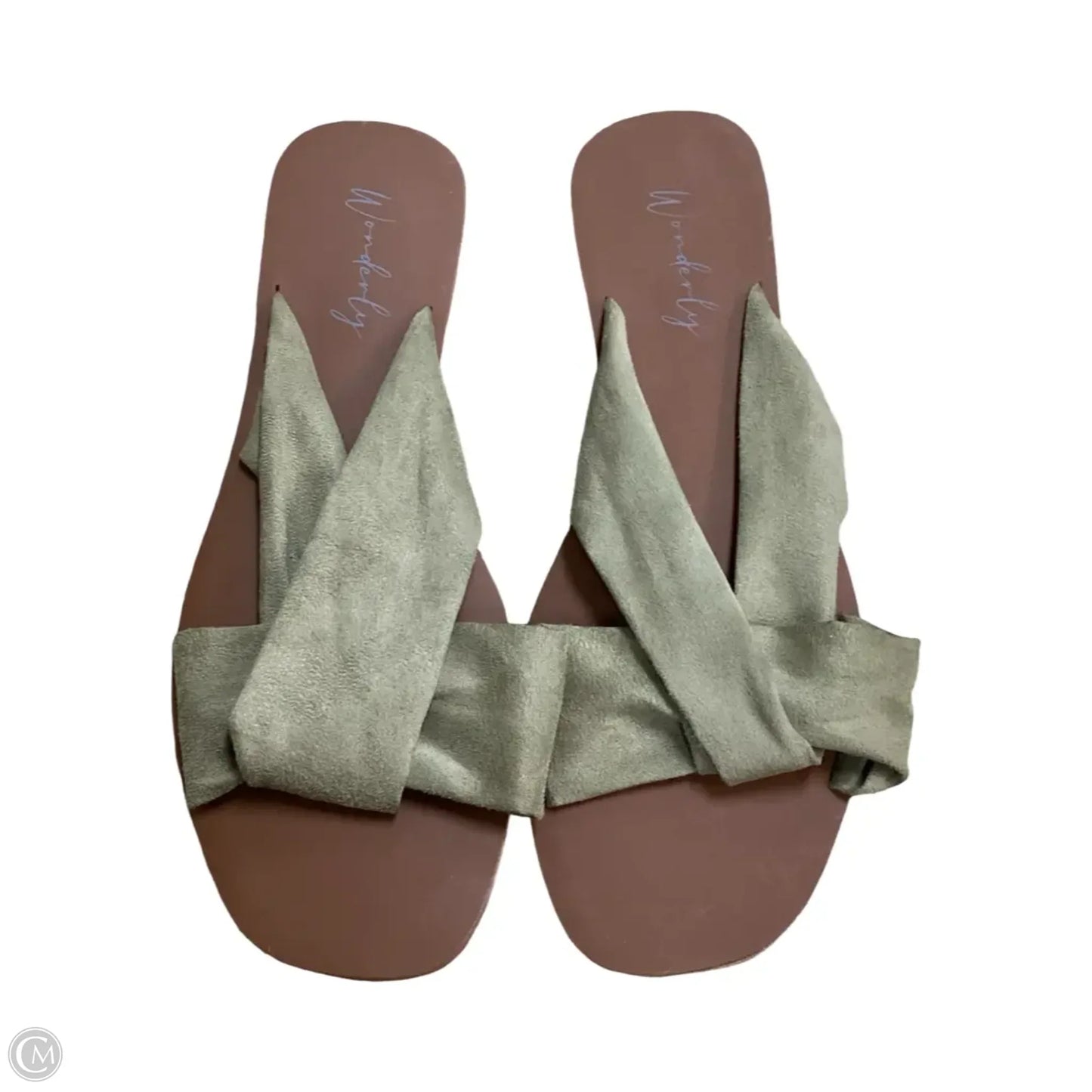 Sandals Flats By Wonderly In Green, Size: 8.5