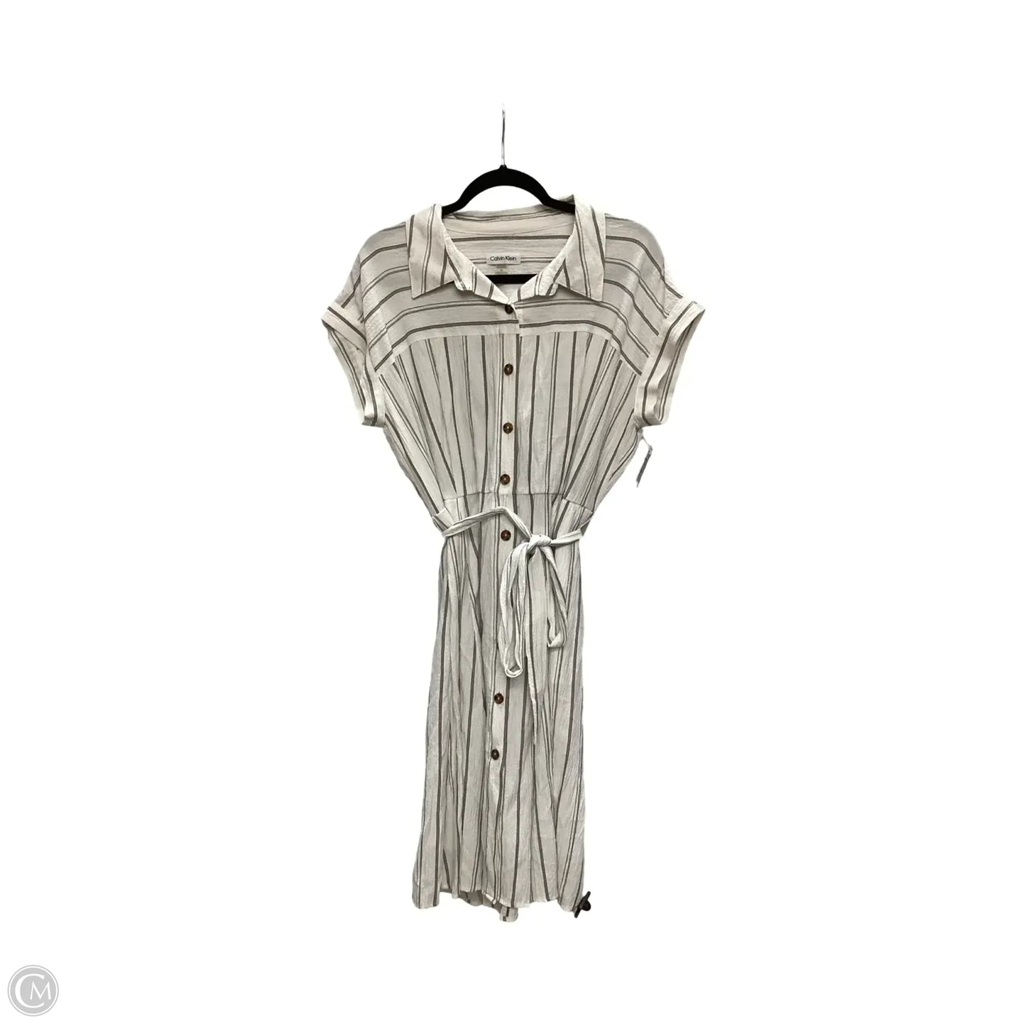 Dress Casual Maxi By Calvin Klein In White, Size: 14