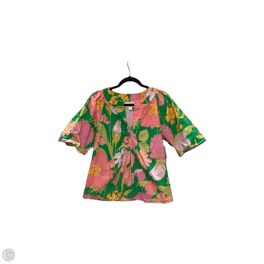 Designer Blouse Short Sleeve By Cmb In Multi-colored, Size: M