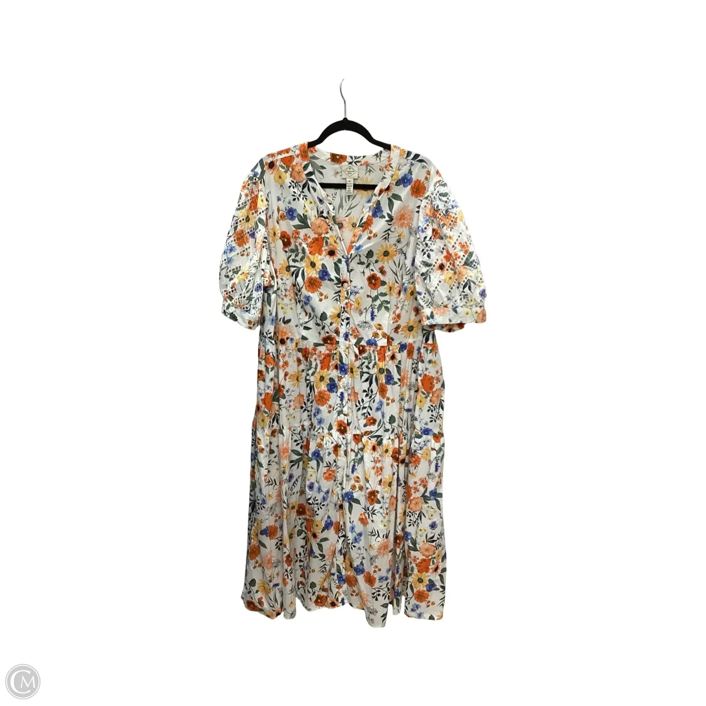 Dress Casual Midi By St Johns Bay In Floral Print, Size: 2x