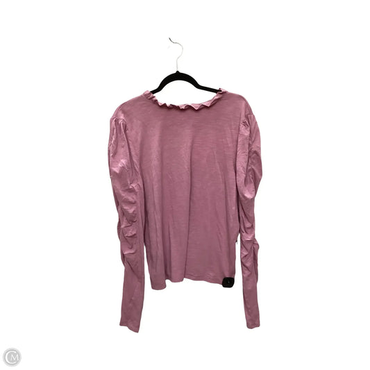 Blouse Long Sleeve By Maeve In Pink, Size: Xl
