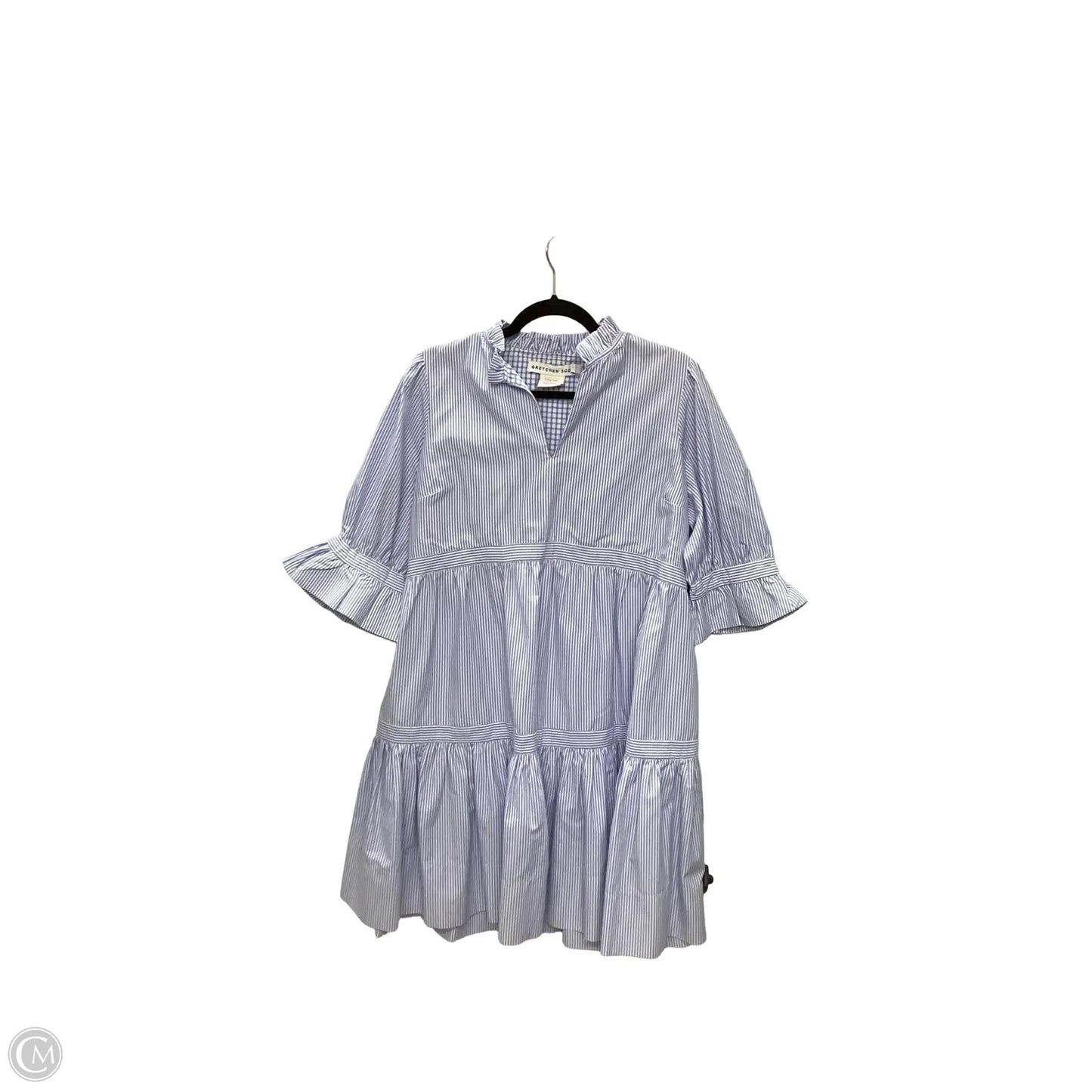 Designer Dress Casual Short By Gretchen Scott In Blue, Size: L