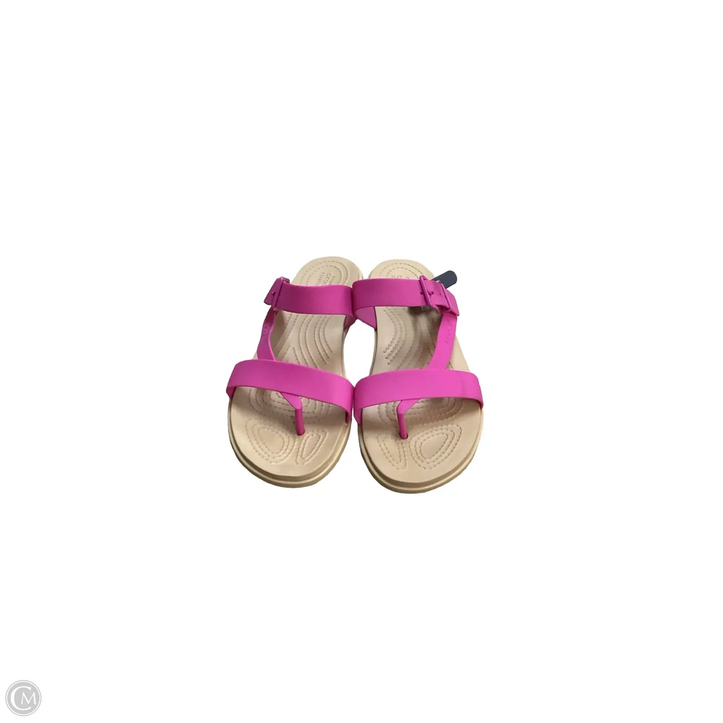 Sandals Flats By Crocs In Pink, Size: 8