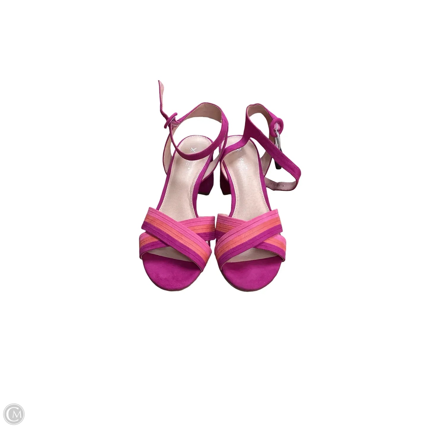 Sandals Heels Block By Xappeal In Pink, Size: 8.5