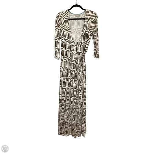Dress Casual Maxi By Boden In Brown & White, Size: 12