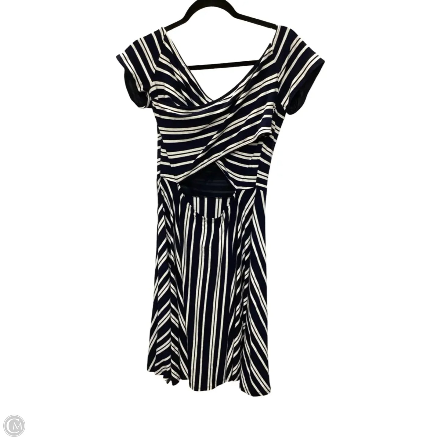 Dress Casual Midi By Loft In Blue & White, Size: M