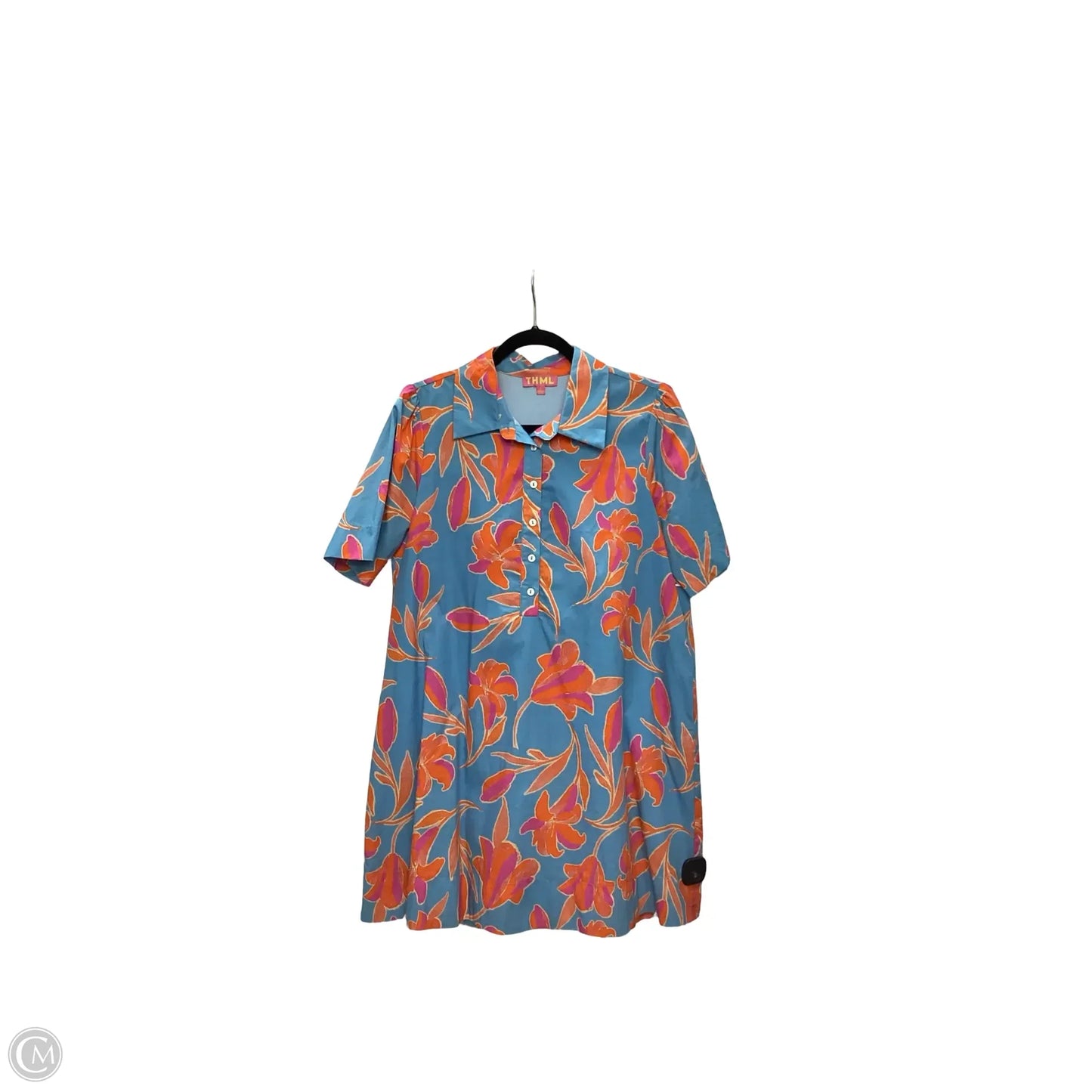 Dress Casual Short By Thml In Blue & Orange, Size: S