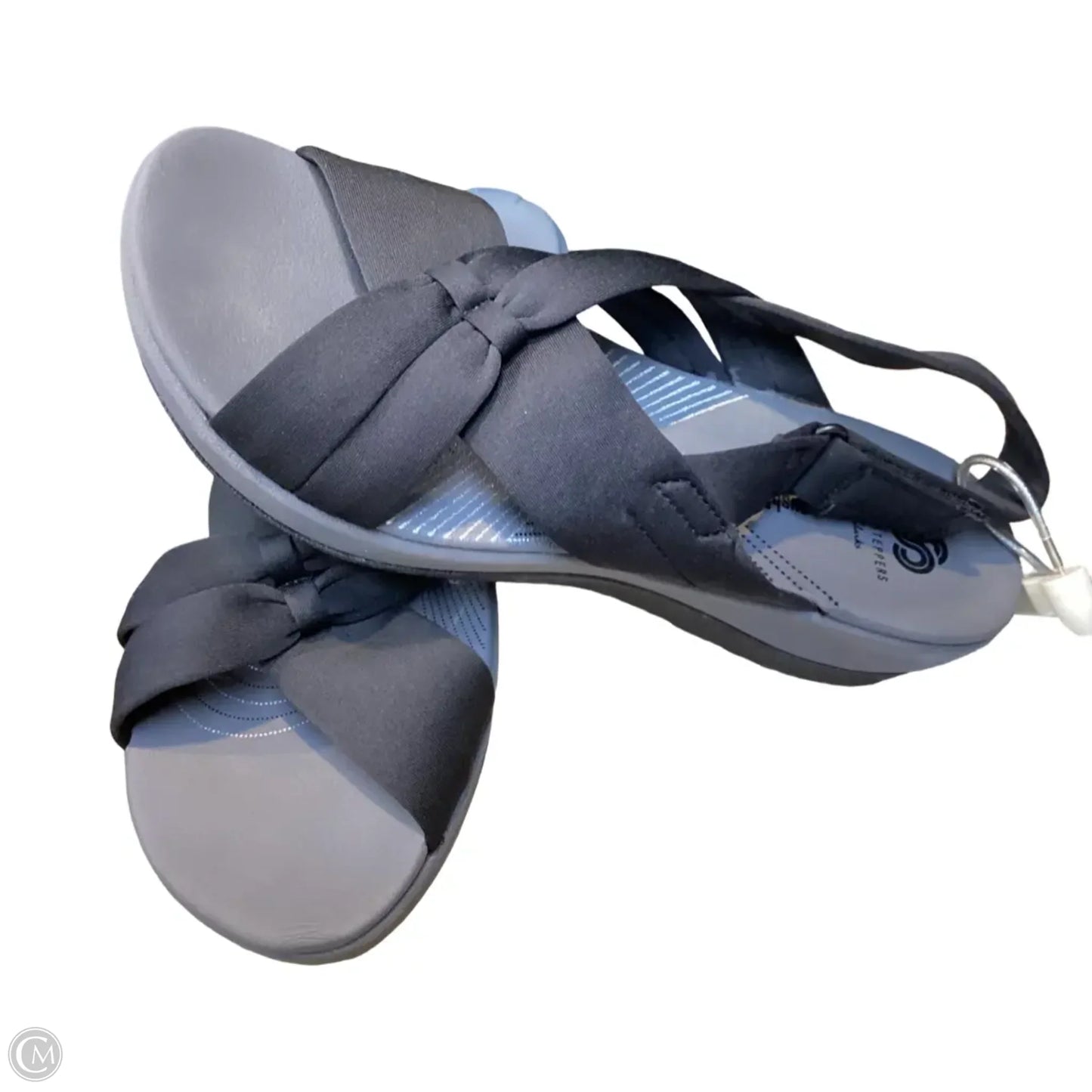 Sandals Flats By Clarks In Black & Grey, Size: 9