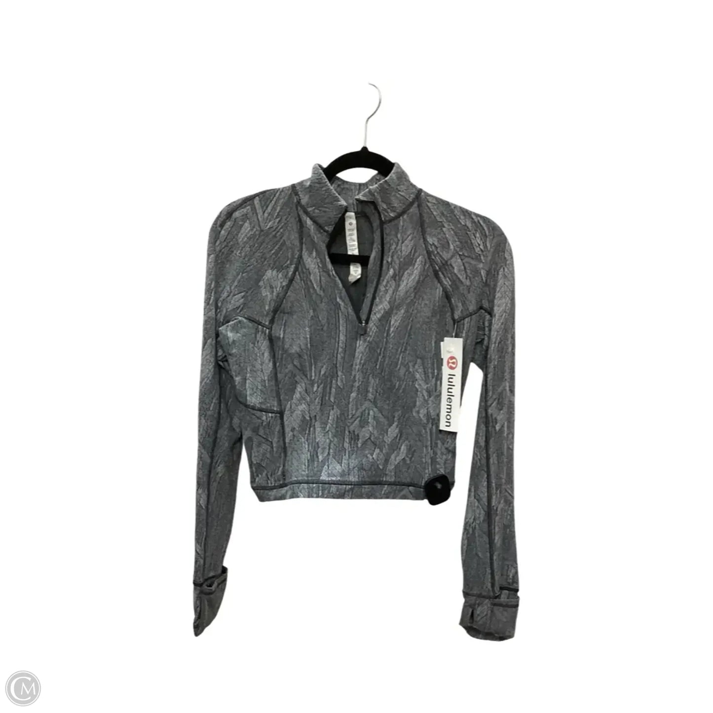 Athletic Top Long Sleeve Collar By Lululemon In Grey, Size: 6