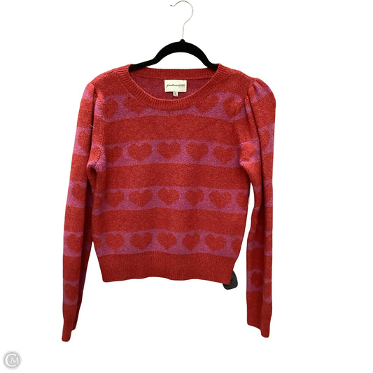 Sweater By Freshman In Pink & Red, Size: M