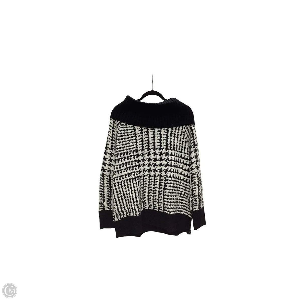 Sweater By Dkny In Black & White, Size: Xl