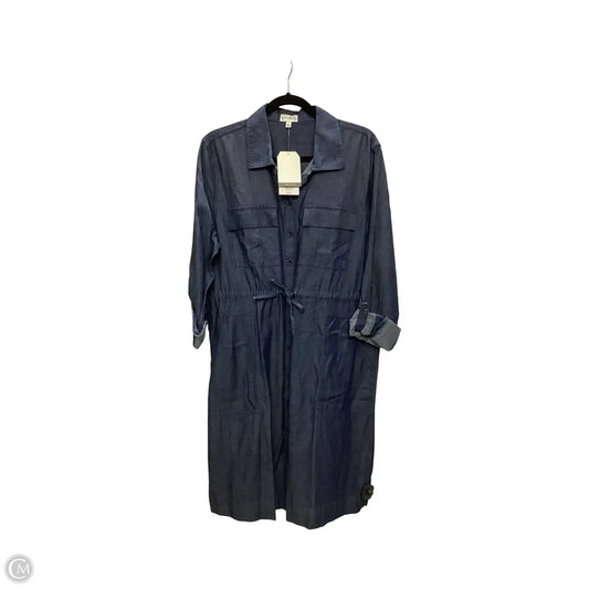Dress Casual Midi By Wonderly In Blue Denim, Size: L