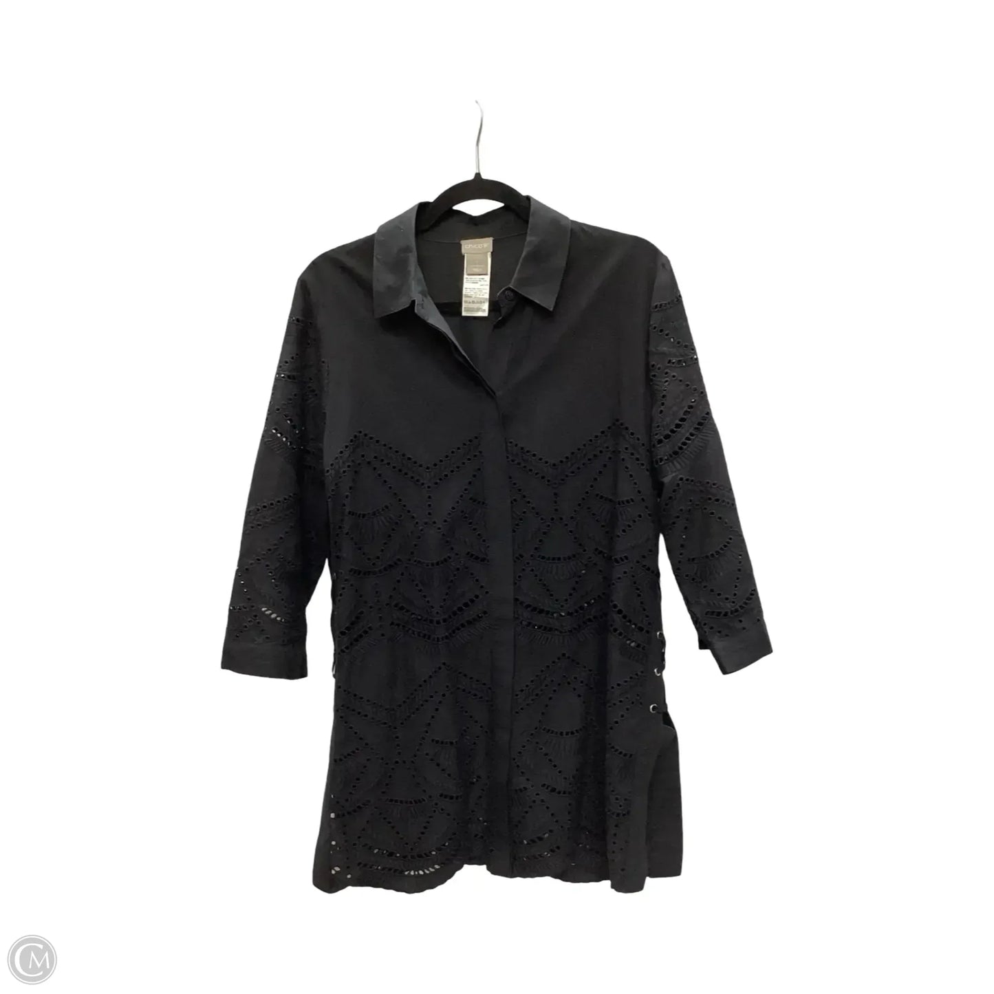 Blouse 3/4 Sleeve By Chicos In Black, Size: M