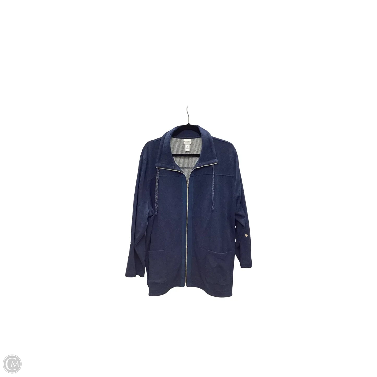 Jacket Moto By Chicos In Blue, Size: Xxl